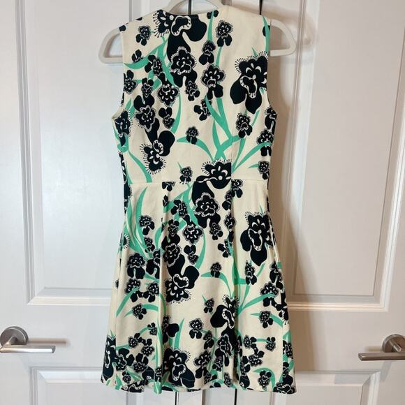 ST. JOHN Orchid Fever Print Twill Belted Button Dress Chamomile Multi Floral | 4 - Picture 5 of 9